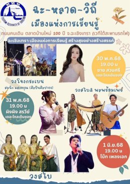 วันที่ 31 พฤษภาคม 2568 เวลา 18.00 น. นายอาทร เสริมศักดิ์ศศิธรประธาน YEC และคณะกรรมการ ร่วมพิธีเปิดงานถนนคนเดิน ฉะลาด ฉะเชิงเทรา วิถีเมืองแห่งการเรียนรู้ Art-Crafts-Handmade-Food ใต้สะพานรถไฟตลาดบ้านใหม่ อำเภอเมือง จังหวัดฉะเชิงเทรา