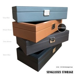กล่องแว่นกันแดด 6 ช่อง กล่องเก็บแว่นตา กล่องสะสมแว่น 6 Slots Premuim Luxury Sunglass Box Storage