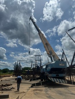 Pre assembly prototype High Voltage Electric Towers DEMCO Lopburi