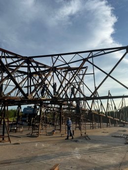 Pre assembly prototype High Voltage Electric Towers DEMCO Lopburi