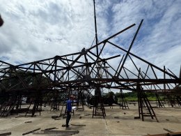 Pre assembly prototype High Voltage Electric Towers DEMCO Lopburi