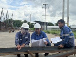 Pre assembly prototype High Voltage Electric Towers DEMCO Lopburi