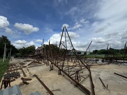 Pre assembly prototype High Voltage Electric Towers DEMCO Lopburi