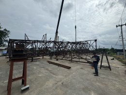 Pre assembly prototype High Voltage Electric Towers DEMCO Lopburi