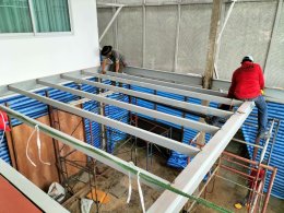งานต่อเติมห้องโครงสร้างเหล็ก