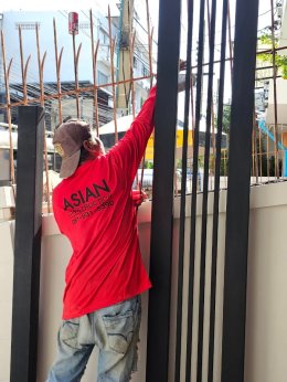 งานต่อเติมหลังบ้านเป็นพื้นที่ซักล้าง ต่อเติมโครงสร้างหลังคา