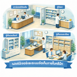 เฟอร์นิเจอร์และระบบจัดเก็บภายในคลินิก