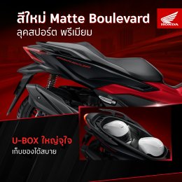 เปิดตัว New Honda Forza350 รุ่นใหม่ สีดำ-แดง Matte Boulevard