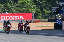 มันส์ระดับโลก! แสตมป์ แซงโค้งสุดท้ายเฉือน มิกซ์ สุดเดือด โอม-ภวัต พระเอกดังคว้าโพเดียมแรกในชีวิต