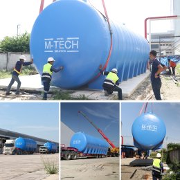 ถังเก็บน้ำไฟเบอร์กลาสแนวนอน 100000ลิตร