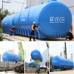 ถังเก็บน้ำไฟเบอร์กลาสแนวนอน 100,000ลิตร