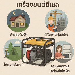 ประโยชน์ เครื่องปั่นไฟ เครื่องยนต์ดีเซล