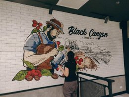 "Black Canyon" Wall Painting