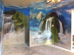 "Natural Landscape Graffiti" 3D Wall Painting