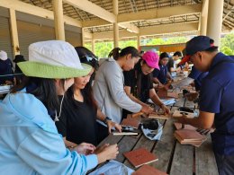 volunteer activities in making bird houses and planting trees at Khun Dan Prakan Chon Dam. Nakhon Nayok Province