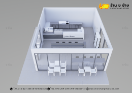 ร้านอาหาร & คาเฟ่ ขนาดพื้นที่ 8 x 8 เมตร