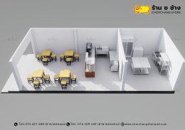 ร้าน Cafe & Restaurant ขนาดพื้นที่ 5x12 เมตร