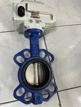 3" วาล์วปีกผีเสื้อ (Wafer type butterfly valve DN80 ประกอบมอเตอร์วาล์วไฟฟ้า