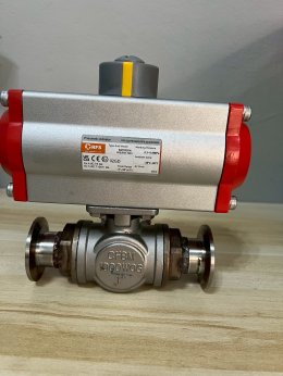 Ferrule DN25 3 way T port DIRECT MOUNTING for ferrule clamp Pneumatic Actuator RATDA52 