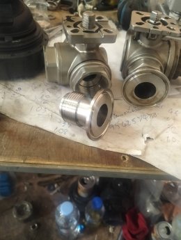 Ferrule DN25 3 way T port DIRECT MOUNTING for ferrule clamp Pneumatic Actuator RATDA52 