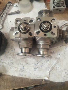 Ferrule DN25 3 way T port DIRECT MOUNTING for ferrule clamp Pneumatic Actuator RATDA52 