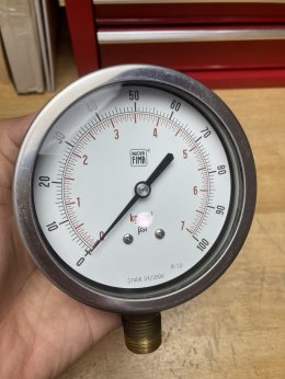 4 นิ้ว  0-100 psi 0-7 Bar เกลียวออกล่าง