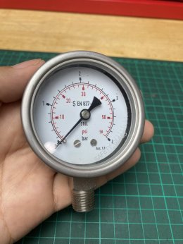 pressure gauge 0-4 bar เกลียวออกล่าง