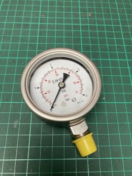 pressure gauge 0-4 bar เกลียวออกล่าง