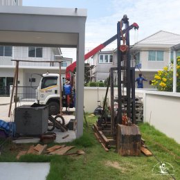 ภาพจากไซด์งาน : หมู่บ้าน เพอร์เฟค พาร์ค ใช้บริการตอกเสาเข็ม i Micropile 0.18 m × 0.18 m x 1.50 m 