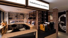 งานออกแบบร้านซ่อมโทรศัพท์มือถือ ออกแบบร้านขายโทรศัพท์ มนต์เมืองเหนือ monmaung neua shop   จ.แพร่ พื้นที่ 32 ตรม.