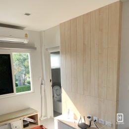 งานออกแบบห้องนอนบ้านพัก ห้อง Master Bedroom & Walk in Closet หมู่บ้าน Inizio4 Nonthaburi  l บริการออกแบบ ผลิต และติดตั้งครบวงจร