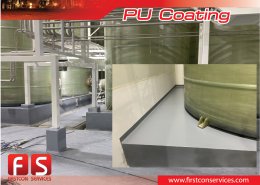 งานเคลือบพื้น ด้วย PU coating ห้องเครื่อง