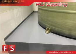 งานเคลือบพื้น ด้วย PU coating ห้องเครื่อง