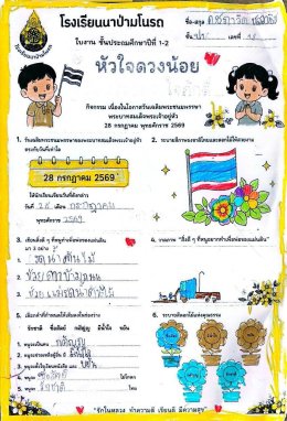 "หัวใจดวงน้อย น้อมร้อยดวงใจภักดิ์"