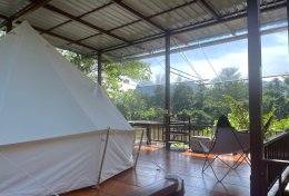 Grand Tent by river เต้นท์กระโจม-ช่อม่วง