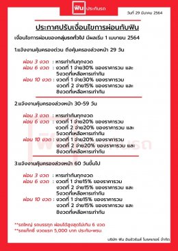 ประกาศปรับเงื่อนไขการผ่อนกับฟิน