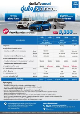 ประกันภัยรถยนต์อุ่นใจ (2,3 Extra)