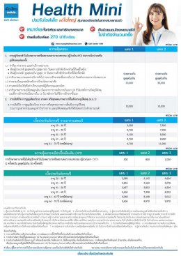 Health Mini แผนประกันสุขภาพ