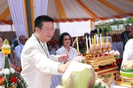 พิธียกเสาเอกเป็นปฐมฤกษ์ อาคารพระมงคลเทพมุนี (สด จนฺทสโร) 