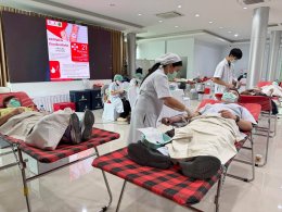 บรรยากาศการบริจาคโลหิต โดยสภากาชาดไทย