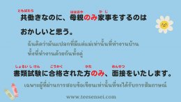 …のみ　ใช้อย่างไร