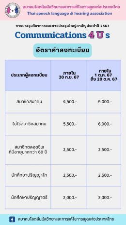 การประชุมวิชาการและประชุมใหญ่สามัญประจำปี 2567 วันที่ 20-22 พฤศจิกายน 2567