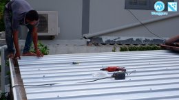 หลังคาโปร่งแสงไฟเบอร์กลาส Cool roof งานกันสาด หน้าบ้าน