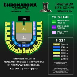 TYLER, THE CREATOR ปักหมุดการแสดงสำหรับ CHROMAKOPIA: THE WORLD TOUR เพิ่ม! ใน ญี่ปุ่น เกาหลีใต้ ไทย และฟิลิปปินส์ พบกันที่กรุงเทพฯ 16 ก.ย. 68  อิมแพ็ค อารีน่า เปิดขายบัตร 5 มี.ค.นี้