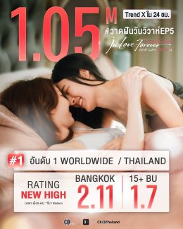 'หลิง-ออม' สวีทฉ่ำ ดัน "วาดฝันวันวิวาห์" ยืน 1 ติดเทรนด์โลก 5 ตอนรวด!