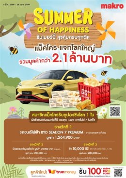 ซีพี แอ็กซ์ตร้า เปิดแคมเปญใหญ่สงกรานต์ 2569 สาดความสุขแบบครบจบที่ "แม็คโคร-โลตัส" เติมเต็มรอยยิ้มคนไทย พร้อมจุดบริการส่งต่อความห่วงใยให้ประชาชนเดินทางปลอดภัยทั่วประเทศ