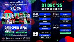 เช็คเลย! ไลน์อัปศิลปิน centralwOrld Bangkok Countdown 2026 The Original - A Tribute To Love รวม T-pop ตัวท็อประดับ Headliner เขย่าราชประสงค์ด้วย Exclusive Show เฉพาะที่นี่ที่เดียว