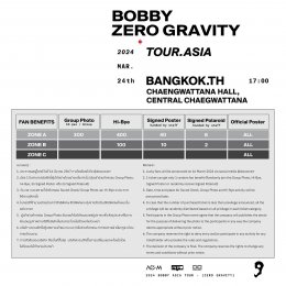 สุดเซอร์ไพรส์ ‘BOBBY - iKON’ เตรียมจัดคอนเสิร์ตเดี่ยวครั้งแรกในไทย ‘2024 BOBBY ZERO GRAVITY TOUR in BANGKOK’ 24 มีนาคม นี้