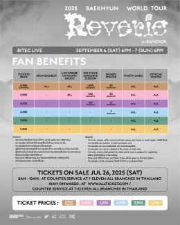 "BAEKHYUN IS BACK" หนุ่มหล่อ ขี้เล่น เสียงดี กลับมาพร้อม WORLD TOUR ครั้งแรก! ในงาน "2025 BAEKHYUN WORLD TOUR <Reverie> in BANGKOK" ปักหมุด วันที่ 6 - 7 กันยายน 2568