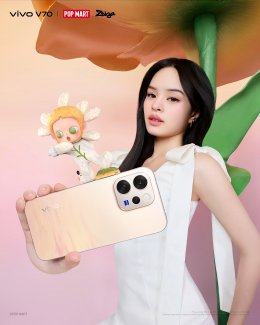 vivo ส่งภาพแฟชั่นเซ็ตสุดป๊อปกับ 'แอลลี่ อชิรญา' เผยโฉม V70 สีไฮไลต์ 'Golden Hour'